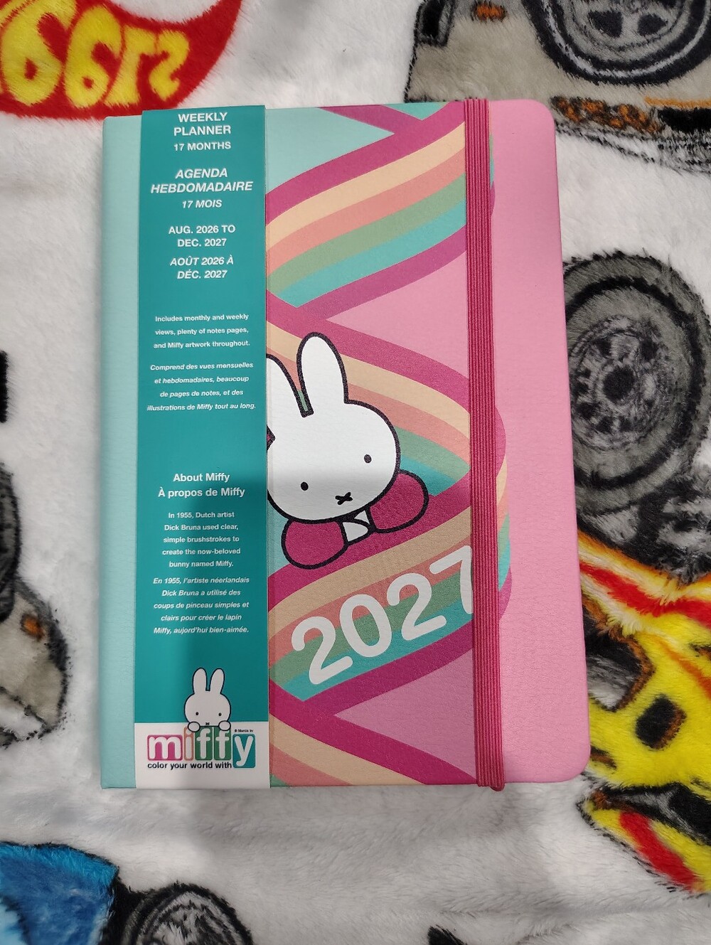 miffy Pink Rainbow-Stripe 2027 Weekly Planner